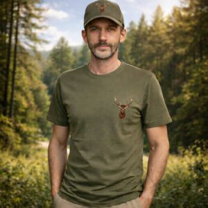 Tricou Vânătoare cu Cerb brodat – imagine 2