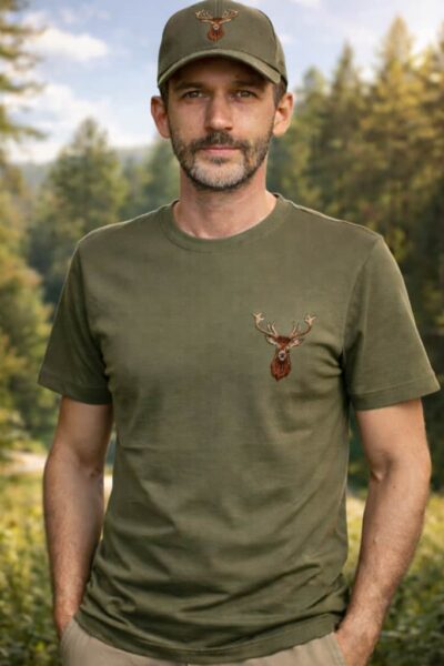 Tricou Vânătoare cu Cerb brodat – imagine 2