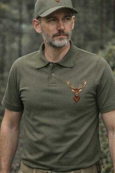 Tricou de Vânătoare cu Cerb brodat – imagine 2