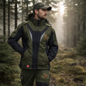 Costum de Vânătoare Softshell cu Cerb Brodat – Jachetă și Pantaloni, Echipament Outdoor – imagine 2