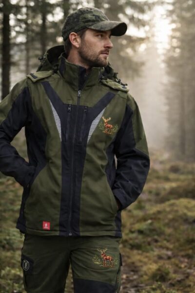Costum de Vânătoare Softshell cu Cerb Brodat – Jachetă și Pantaloni, Echipament Outdoor – imagine 2