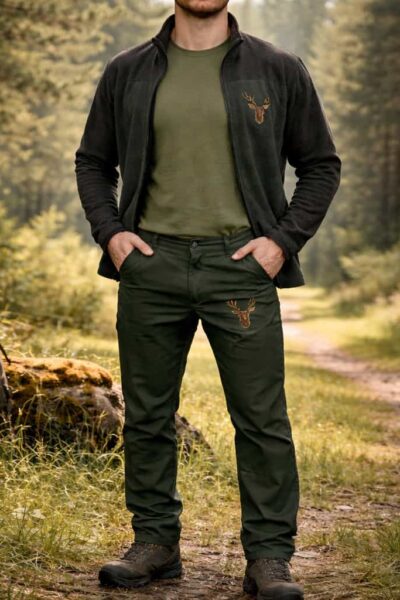 Costumul Vânătorului Profesionist cu Cerb Brodat – jachetă,tricou si pantaloni pentru vânătoare, drumeții și outdoor – imagine 2