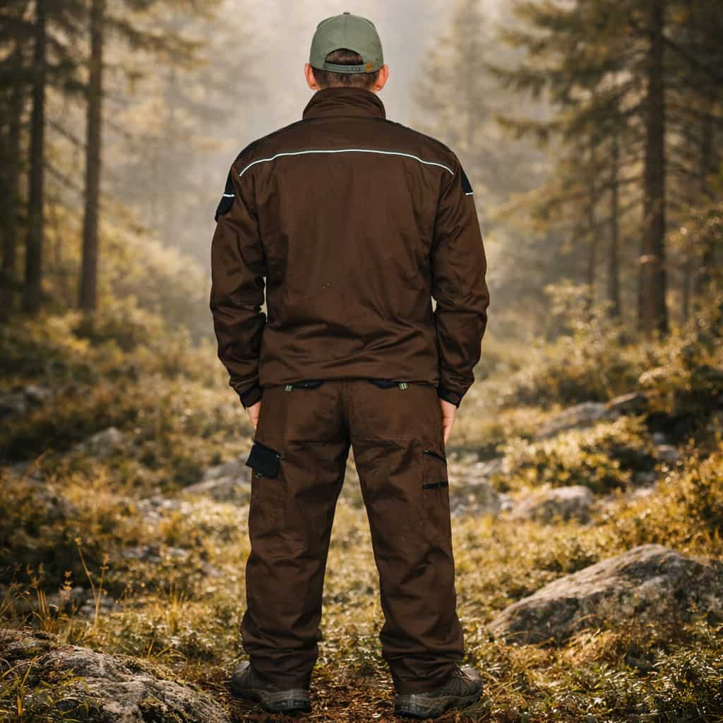 Costum de vânătoare profesional cu cerb brodat – geacă , pantaloni si tricou - imagine 7