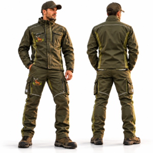 Costum de Vânătoare model Carpat cu Cerb Brodat – Geaca si pantaloni Premium Outdoor